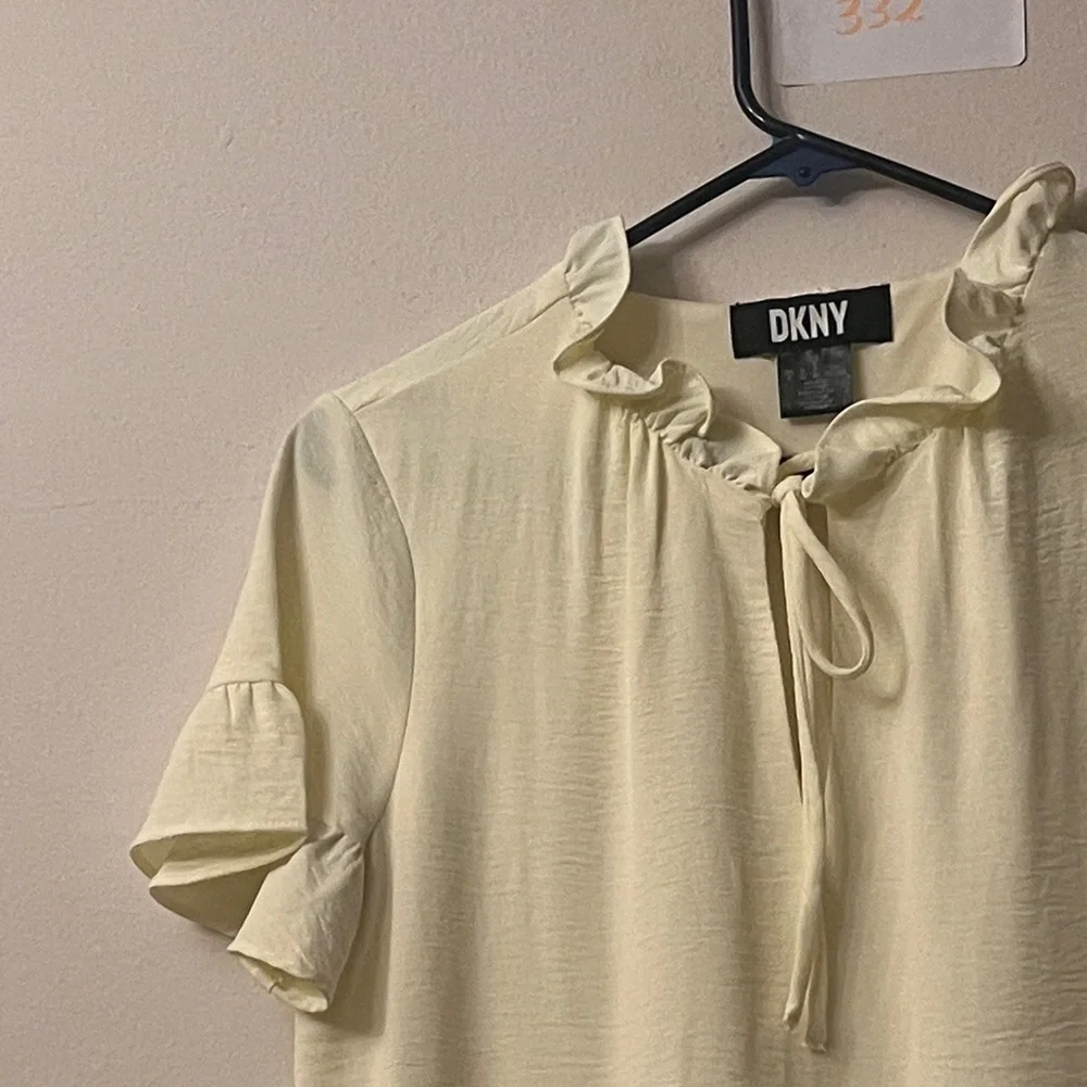 DKNY Light Cream Tiered Dress